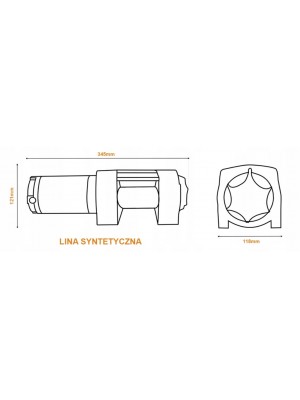 Akumulatoru vinča 4000 lbs, 1814 kg, 12B (M80800)
